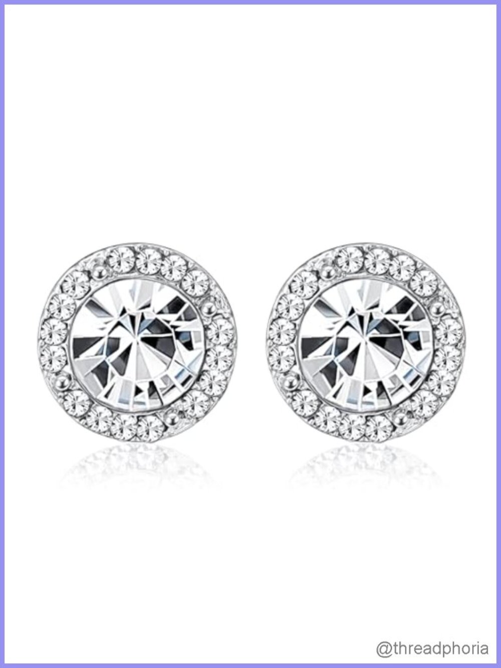 Rhinestone Clip On Earrings Halo Stud Dance Wedding Jewelry